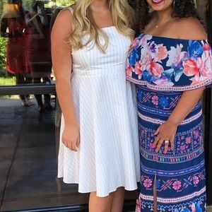 Leith Fit & Flare Dress - Ivory Ashley Stripe